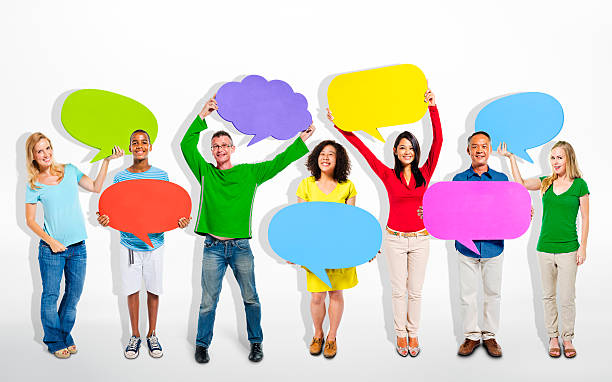 istock Multi-Ethnic Group of People with Speech Bubbles 484906316
