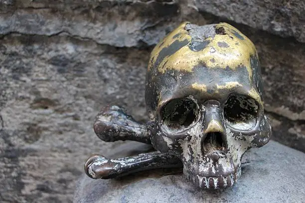 Photo of napoli - skull in front of a famous church