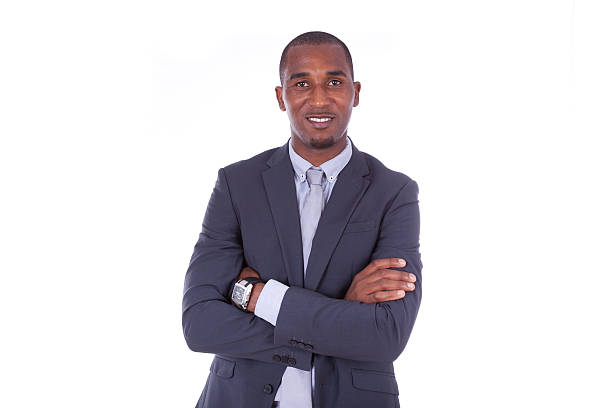istock African american business man with folded arms over white backgr 484910160