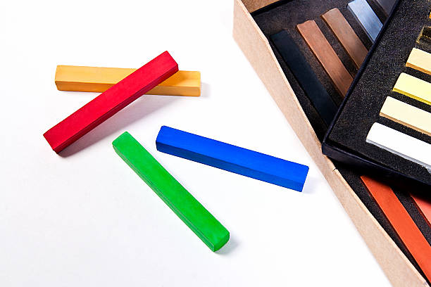 istock Close up view of the chalk pastels. 484912902