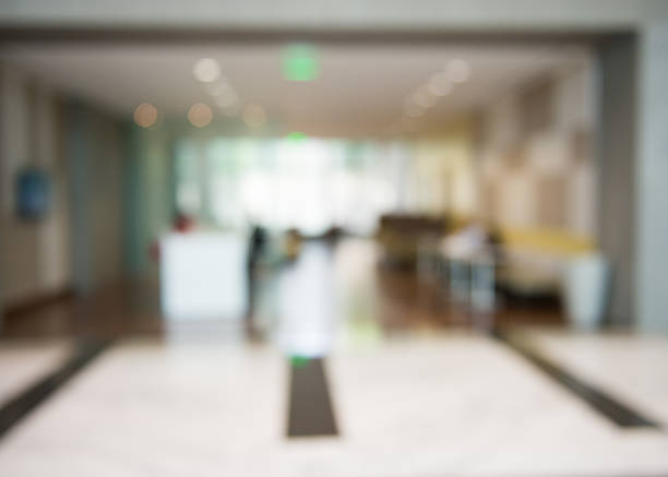 istock Out of Focus Modern Building Lobby Background 484913140