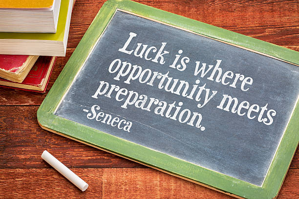 istock Luck, opportunity and preparation quote 484916218