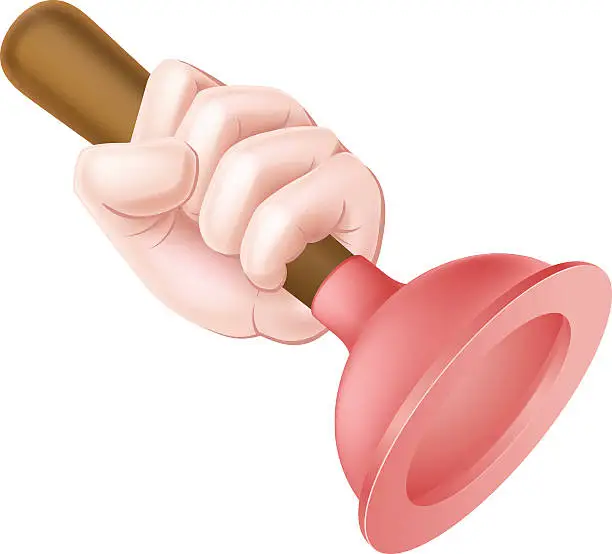 Vector illustration of Cartoon Plunger Hand