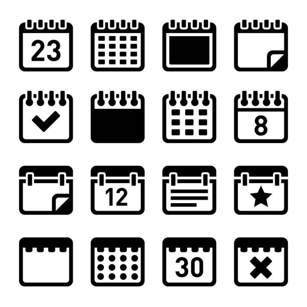 달력 아이콘 세트 - 2013 2014 personal organizer calendar stock illustrations