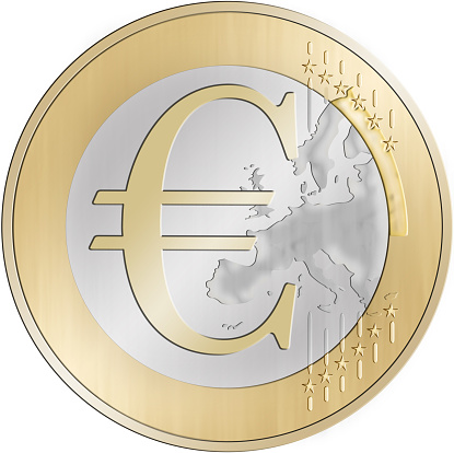 One Euro Coin with a Cash Sign inside