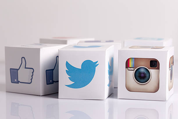 Shanghai,China-July 6th 2023: Threads, Twitter, Instagram, Facebook, Wechat, Tencent QQ, Messenger, TikTok(Douyin) and Sina Weibo app icon on screen. Assorted social media platform application software