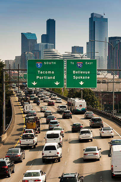 Freeway Traffic stock photo