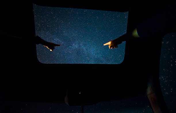 Stars outside of the panoramic sunroof Milky way outside of the panoramic sunroof space milky way star night stock pictures, royalty-free photos & images