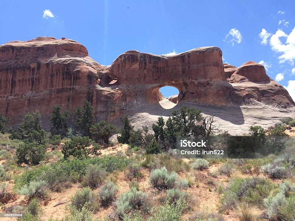 Thick arch Arches with blue sky in desert  2015 Stock Photo