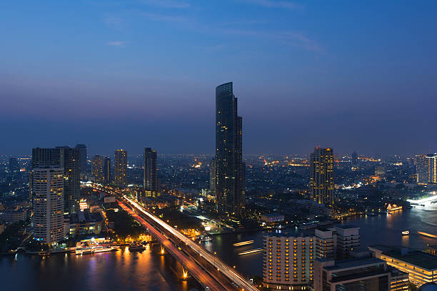 istock landscape city have the  river bridge  in twilight time 484931740