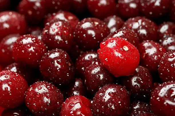 background of closeup fresh cherries