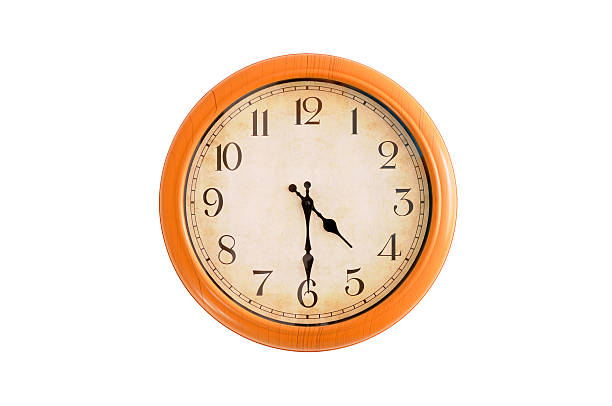 isolado relógio mostrando 04:30 horas - clock face clock deadline human hand imagens e fotografias de stock