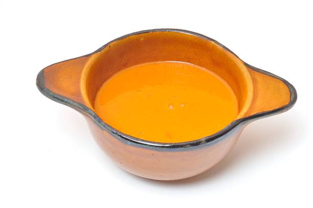istock Tomato Soup Bowl isolated on a white background 484937672