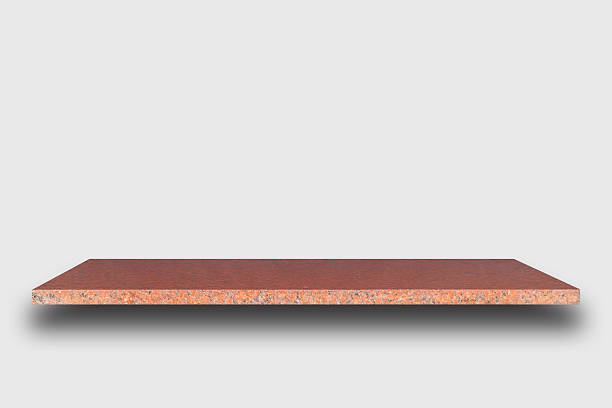 istock Empty top of natural stone shelves on wal 484941970
