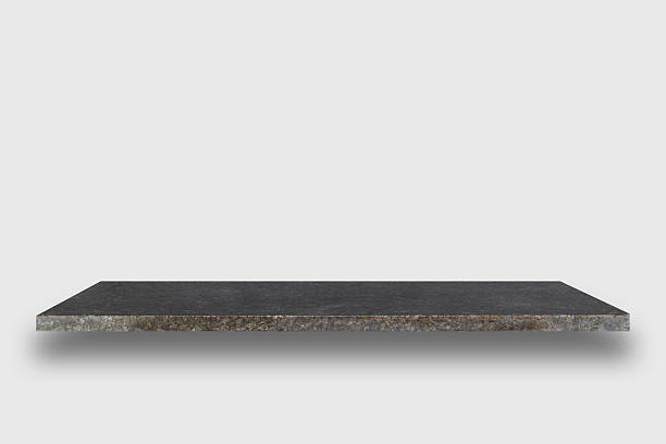istock Empty top of natural stone shelves on wal 484941978