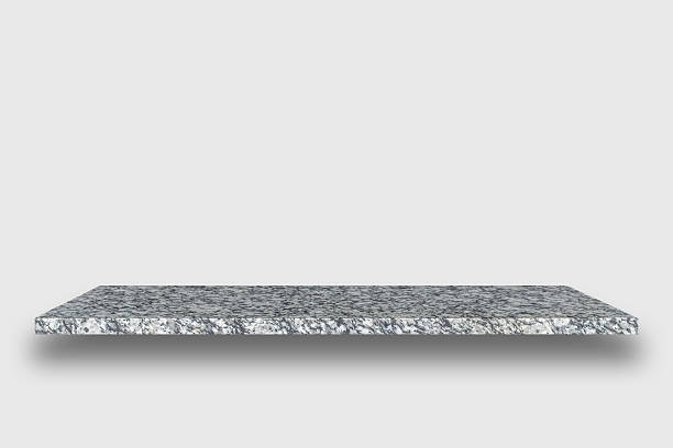 istock Empty top of natural stone shelves on wal 484941986