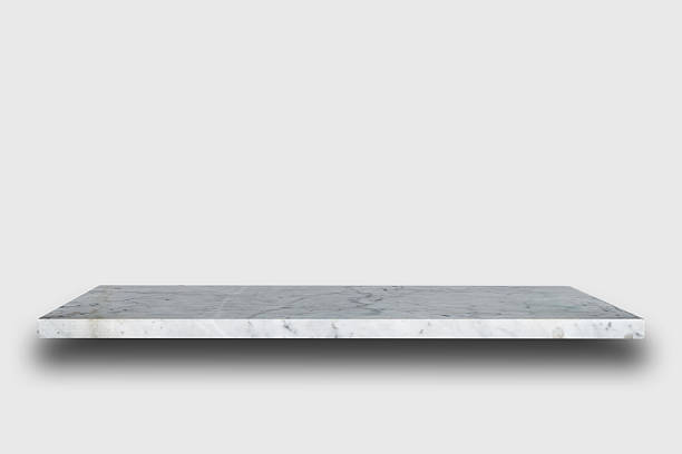 istock Empty top of natural stone shelves on wal 484941988