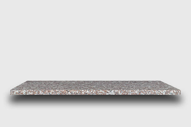 istock Empty top of natural stone shelves on wal 484941992