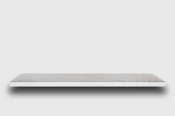 istock Empty top of natural stone shelves on wal 484941998
