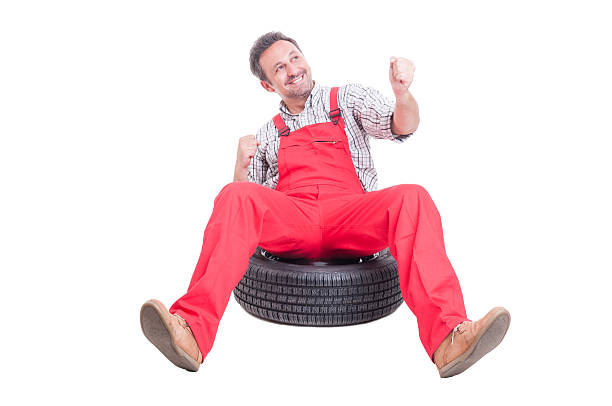 istock Cheerful mechanic acting like a winner 484943308