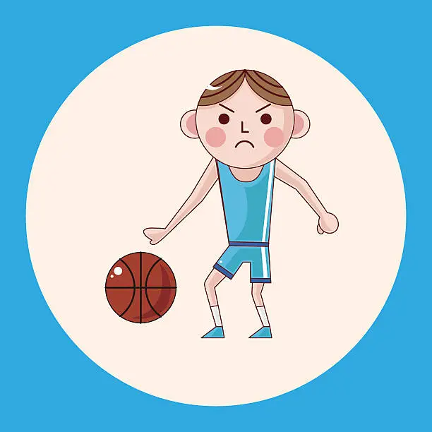 Vector illustration of basketball player theme elements