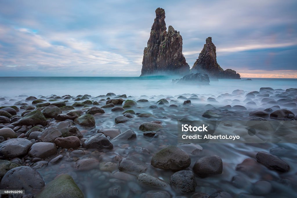 Volcanic rocky formation on Ribeira da Janela, Madeira (Portugal) 2015 Stock Photo