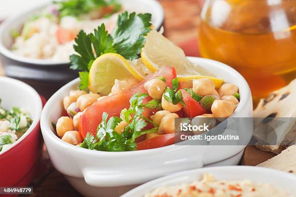 Chickpea Salad Stock Photo - Download Image Now - Bean, Bulgur Wheat, Chick-Pea