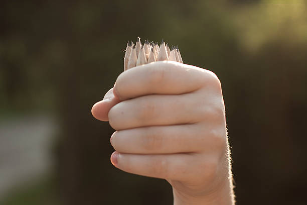 istock Hand holding a lot of pencils 484949110
