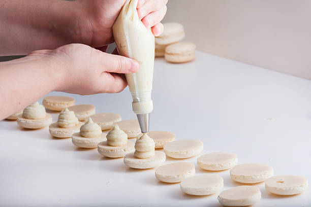 istock Creamy french macaroons 484949298