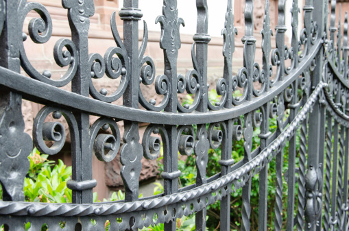 A metal fence made of wrought iron in Hannover, Germany, Europe