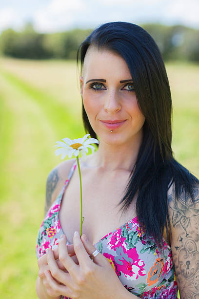istock Black Haired Lady In A Summer Dress 484950628