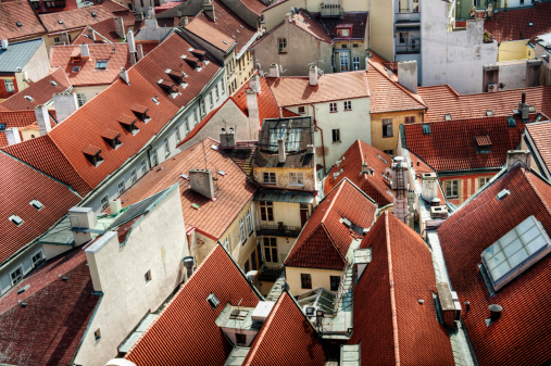 City roof tops in Europe