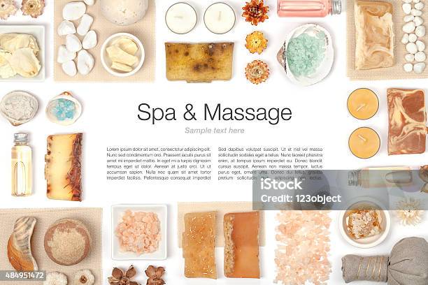 Spa And Massage Elements On White Background Stock Photo - Download Image Now - 2015, Alternative Therapy, Animal Shell