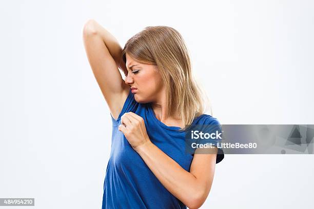 Unpleasant Smell Under Armpit Stock Photo - Download Image Now - Armpit, Unpleasant Smell, Smelling