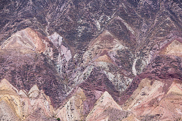 Cerro del los Siete Colores (Hill of Seven Colors) over Purmamarca village (Quebrada de Humahuaca valley), Argentina