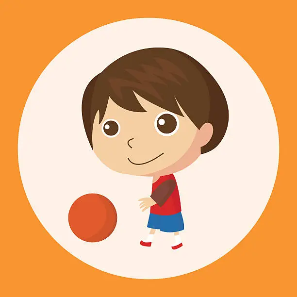 Vector illustration of basketball player theme elements