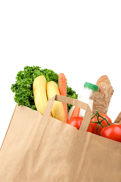 istock Paper shopping bag with food 484964792