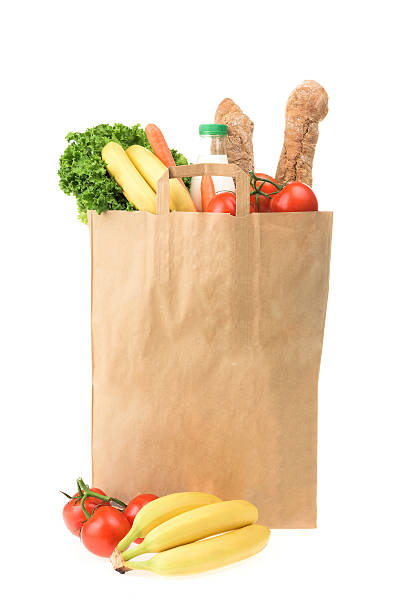 istock Paper shopping bag with food 484964794