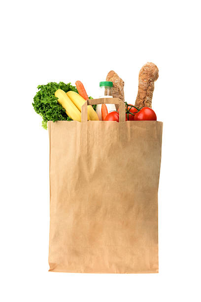 istock Paper shopping bag with food 484964796
