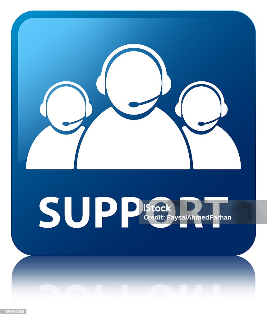 Blue Square Support Support Blue Square Button Stock Illustration - Download Image Now - iStock