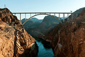 Colorado River in Black Canyon with Bridge and Power Plant