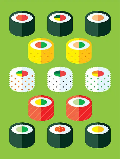 Vector illustration of Maki Sushi