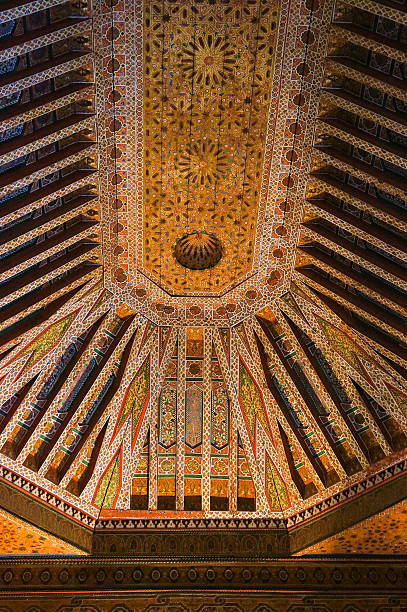 istock Beautiful ceiling at Bahia Palace in Marrakech,Morocco 484966378