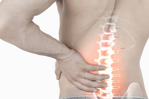 istock Highlighted spine pain of man 484967072