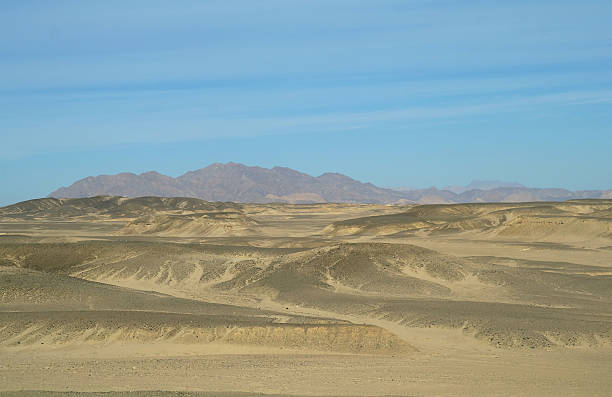 istock Egyptian desert  and blue sky. 484967522