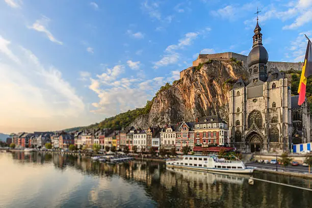 Dinant is a beautiful town located on the River Meuse in Wallonia. The city's landmark is the Collegiate Church of Notre Dame de Dinant, a Gothic style building rebuilt in the 13th-century. Belgium