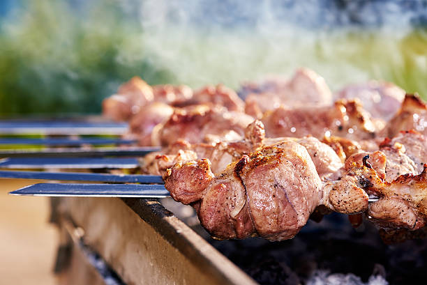 istock Barbecue skewers with meat 484967854