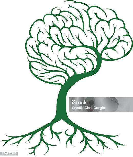 Tree Brain Concept Stock Illustration - Download Image Now - Tree, Origins, Root