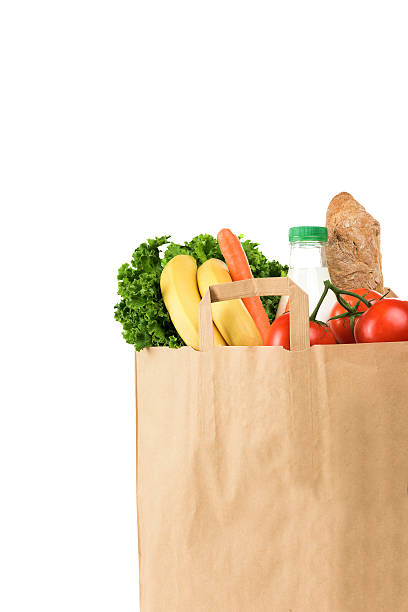 istock Paper shopping bag with food 484972560