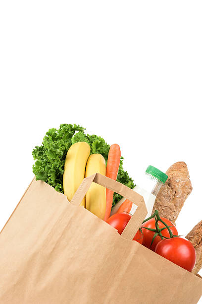 istock Paper shopping bag with food 484972568